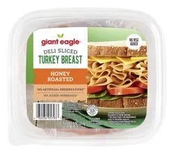 Giant Eagle Deli Sliced Turkey Breast, Honey Roasted