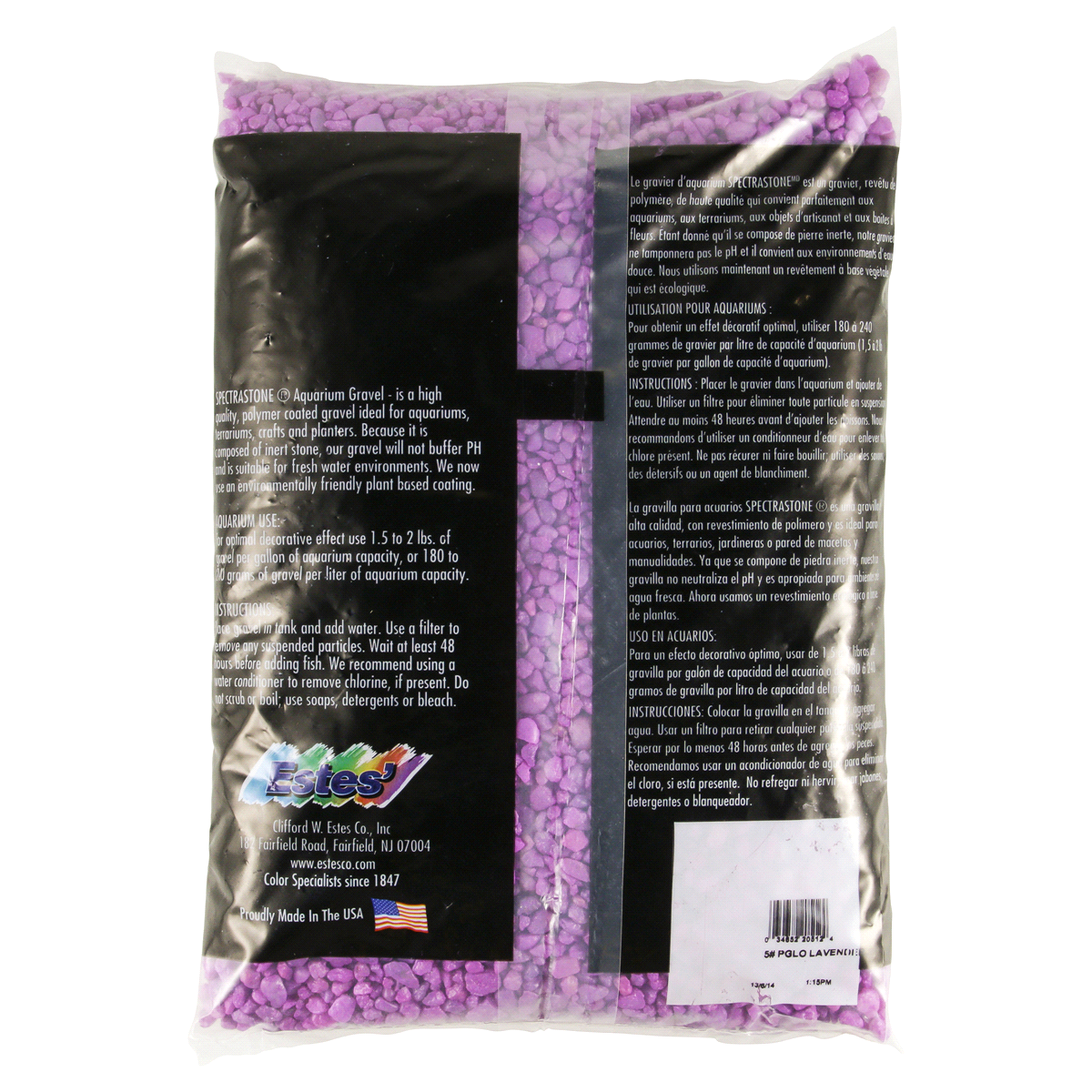 slide 2 of 2, Estes Spectrastone Aquarium Gravel, Permaglo Lavender, 5 lb