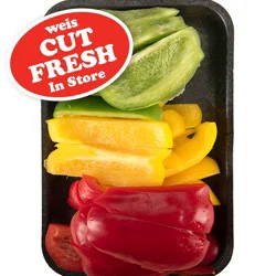 Weis Fresh Cut Sliced Red, Green, & Yellow Peppers