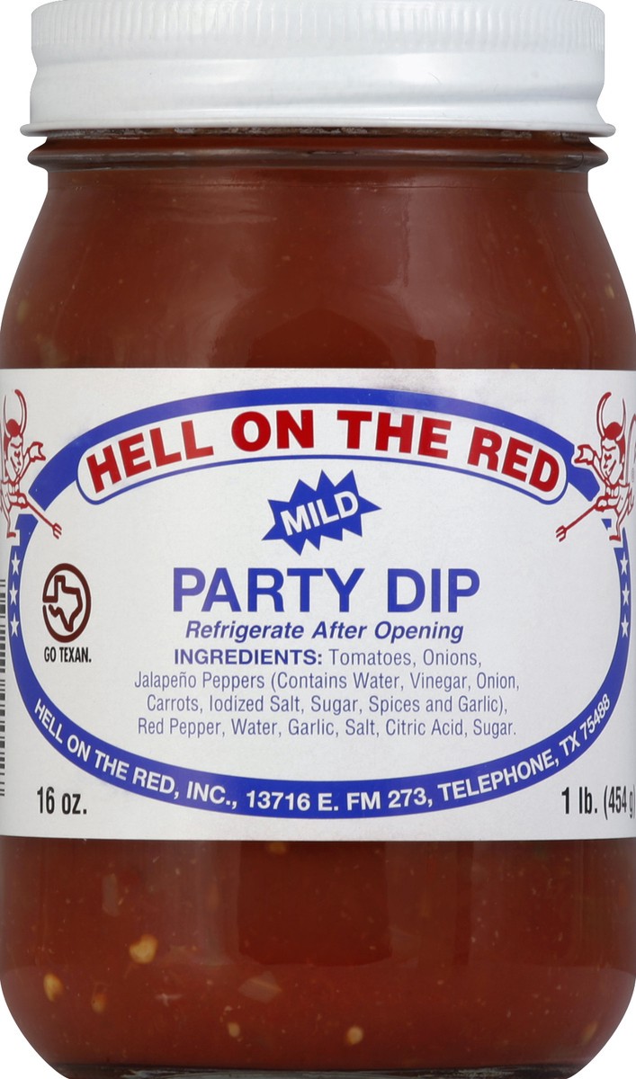 slide 1 of 2, Hell on the Red Texas Mild Party Dip, 16 oz