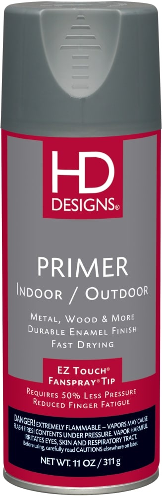 slide 1 of 1, Hd Designs Indoor/Outdoor Primer Spray Paint - Gray - 11 Ounce, 11 oz