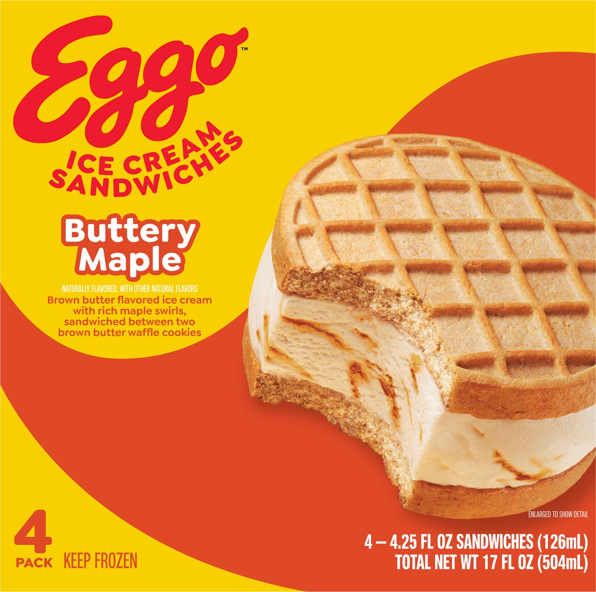 slide 9 of 9, Eggo Kellogg's Eggo Buttery Maple Ice Cream Sandwiches, 4 ct