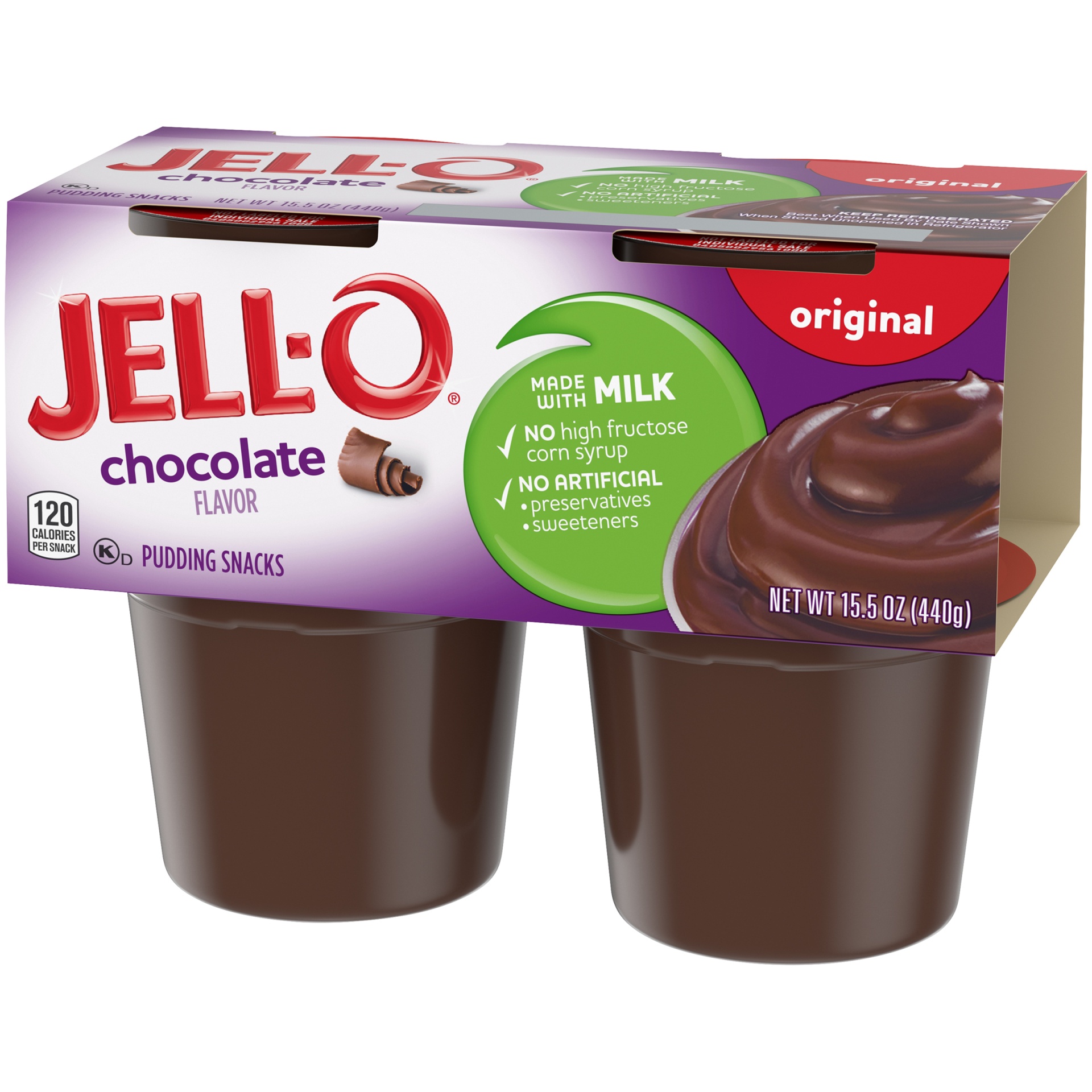 slide 3 of 6, Jell-O Original Chocolate Ready-to-Eat Pudding Cups Snack Cups, 4 ct; 3.9 oz