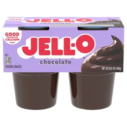 Jell-O Original Chocolate Ready-to-Eat Pudding Snack Cups, 4 ct Cups