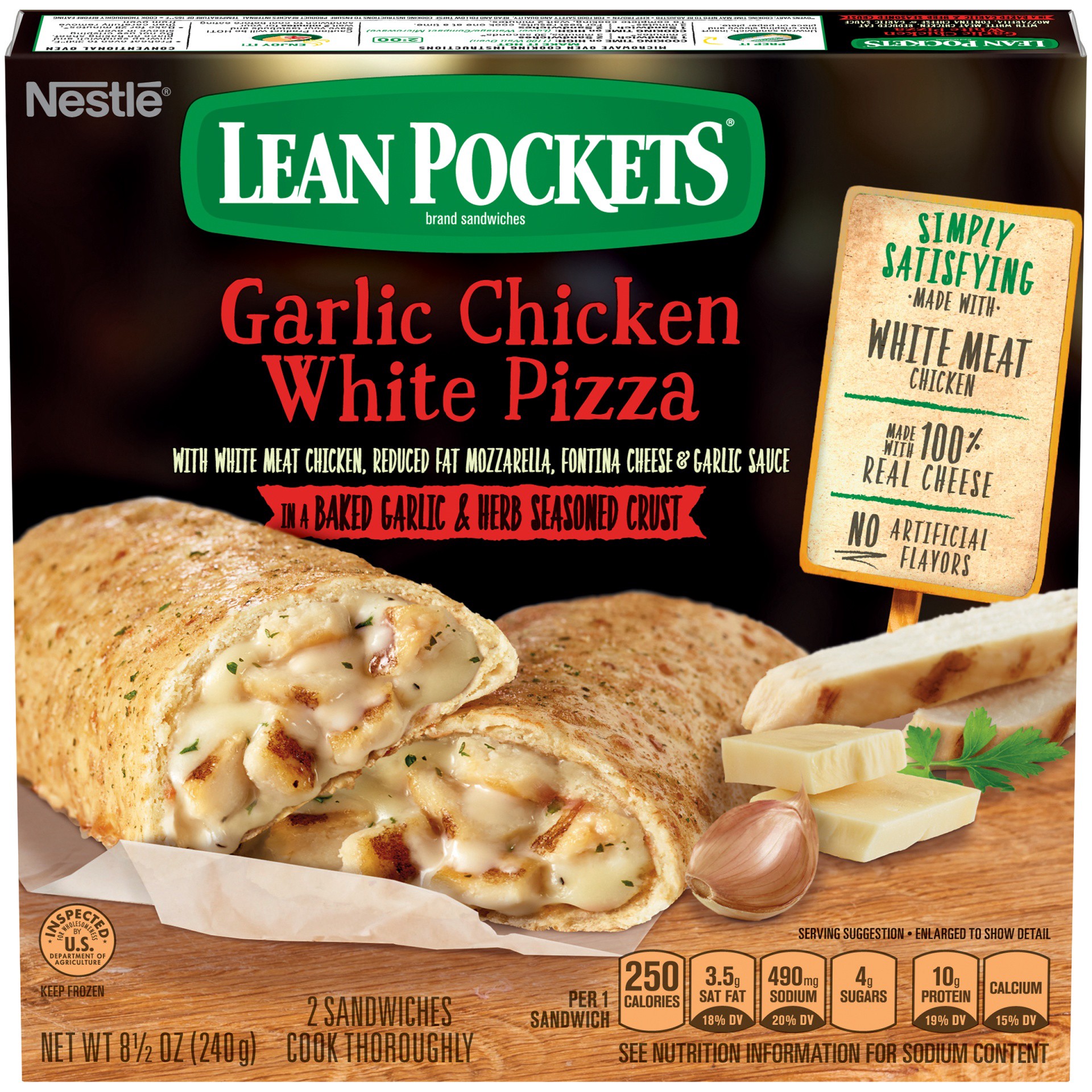 slide 2 of 10, Lean Pockets Garlic Chicken Pizza, 2 ct