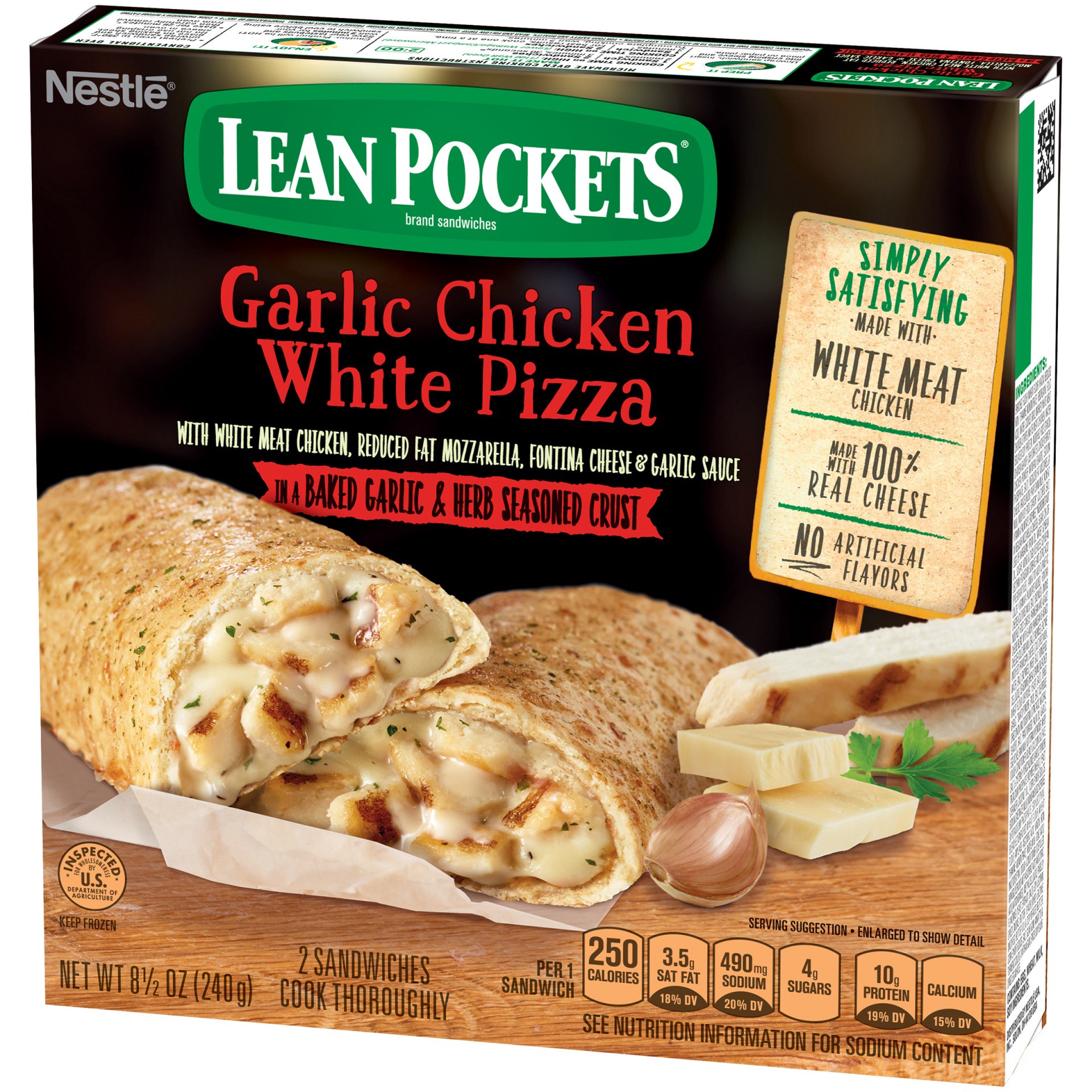 slide 4 of 10, Lean Pockets Garlic Chicken Pizza, 2 ct