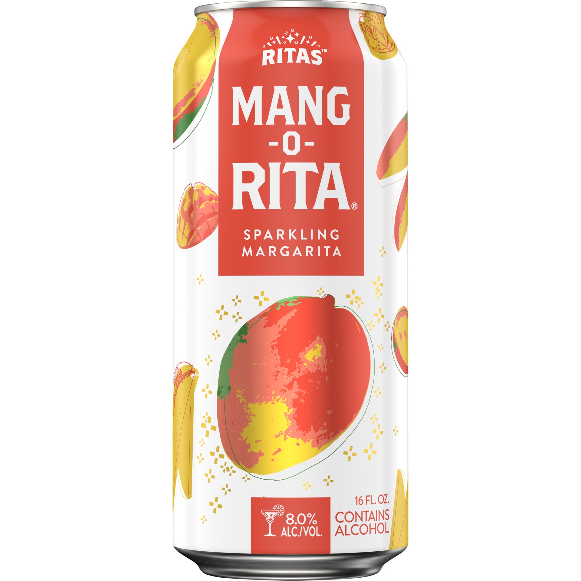 slide 4 of 5, RITAS Mang-O-Rita Sparkling Margarita, 4 Pack 16 fl. oz. Cans, 8% ABV, 16 oz