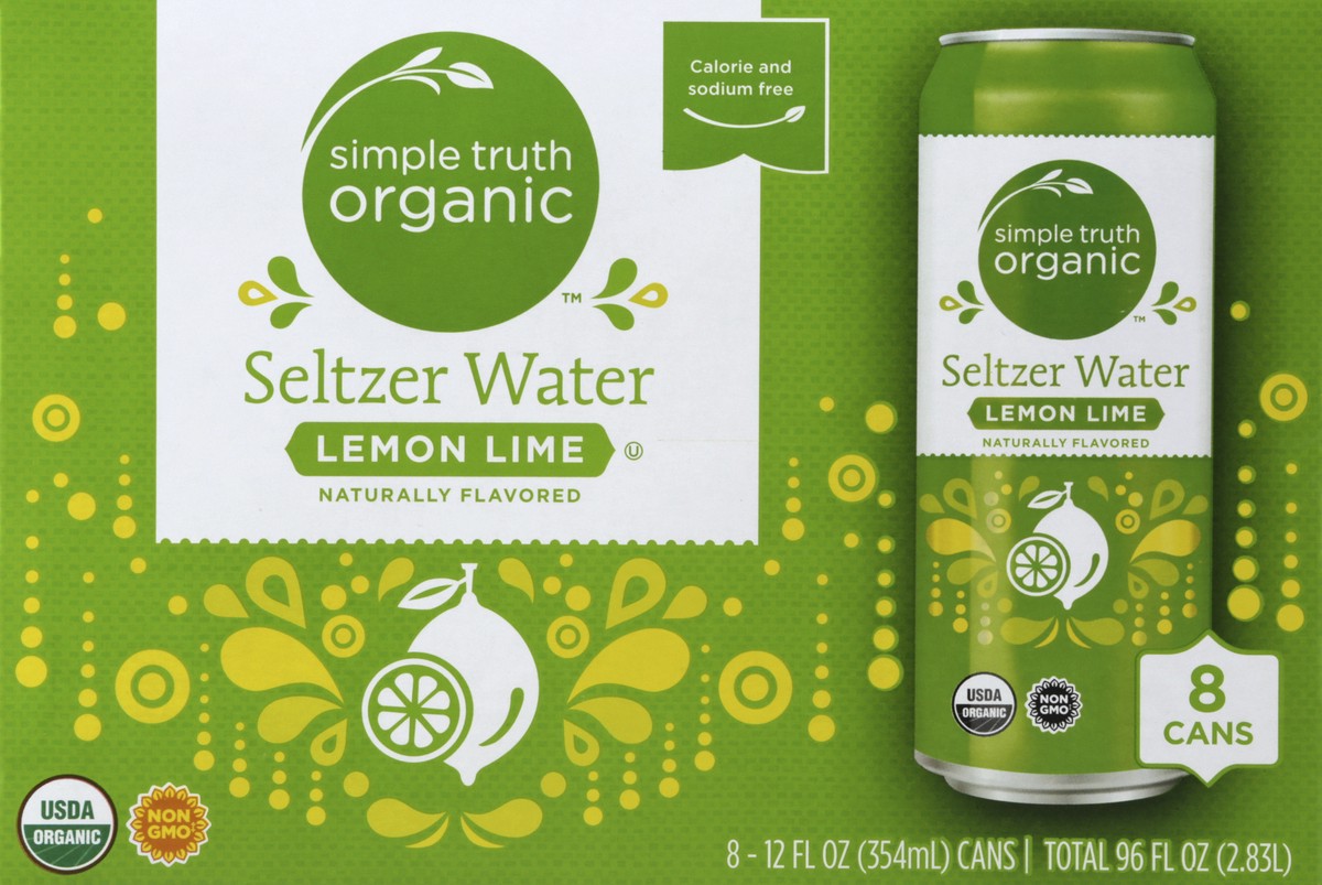 slide 6 of 7, Simple Truth Organic Lemon Lime Seltzer Water, 8 ct; 12 fl oz