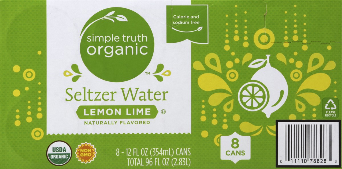 slide 7 of 7, Simple Truth Organic Lemon Lime Seltzer Water, 8 ct; 12 fl oz