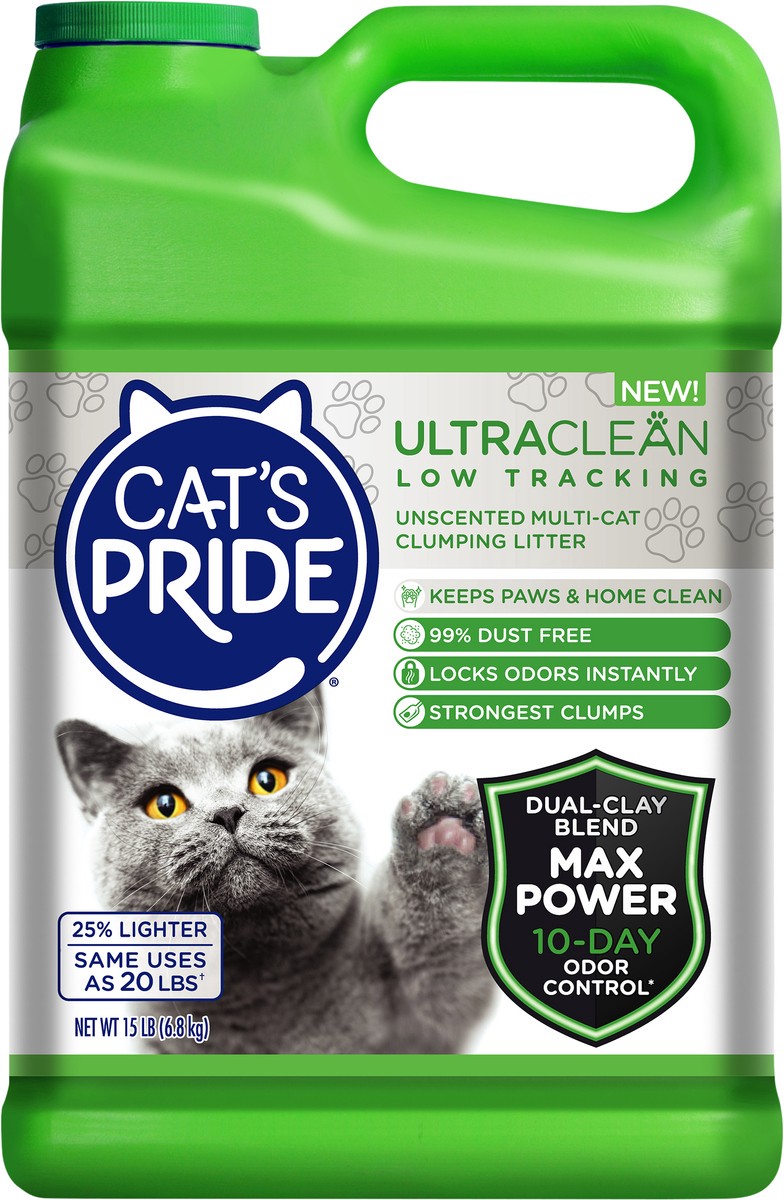 slide 1 of 5, Cat's Pride Ultra Clean Low Tracking Scoopable Unscented Cat Litter, 15 lb