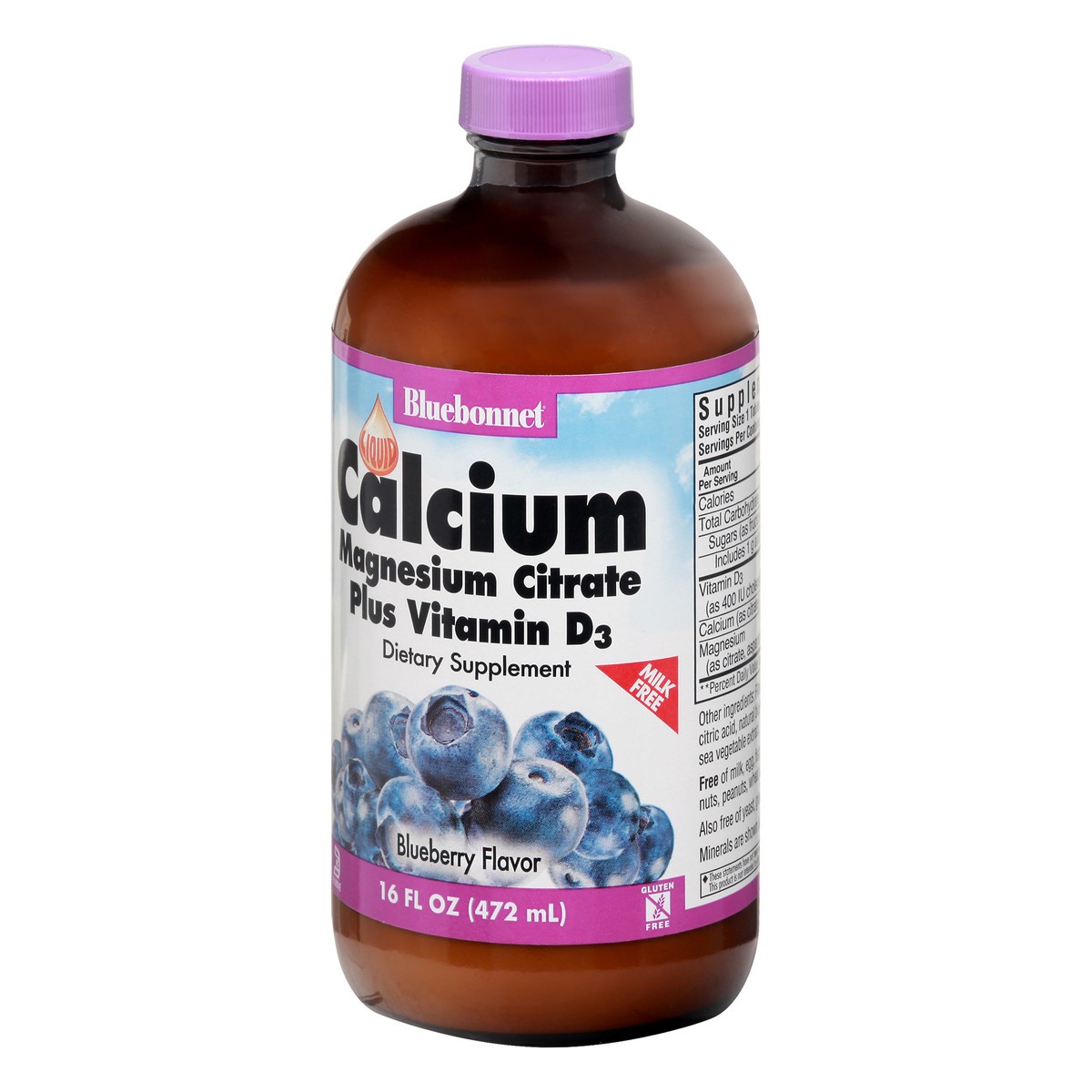 slide 7 of 9, Bluebonnet Nutrition Calcium Magnesium Citrate Blueberry Flavor Liquid, 16 fl oz