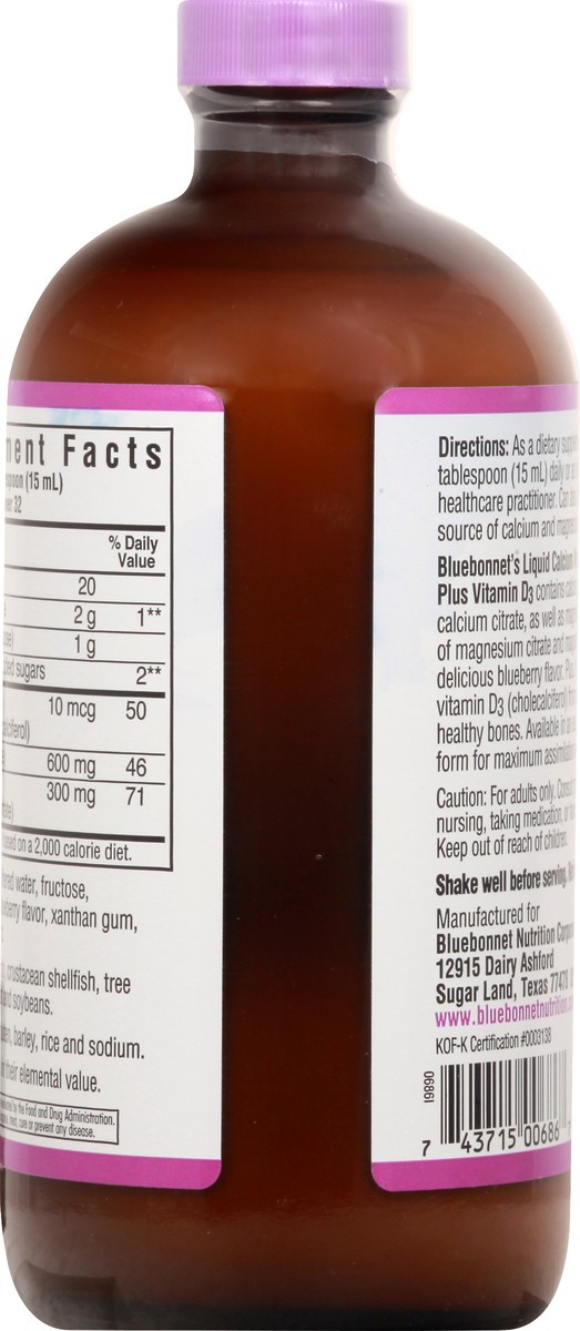 slide 6 of 9, Bluebonnet Nutrition Calcium Magnesium Citrate Blueberry Flavor Liquid, 16 fl oz