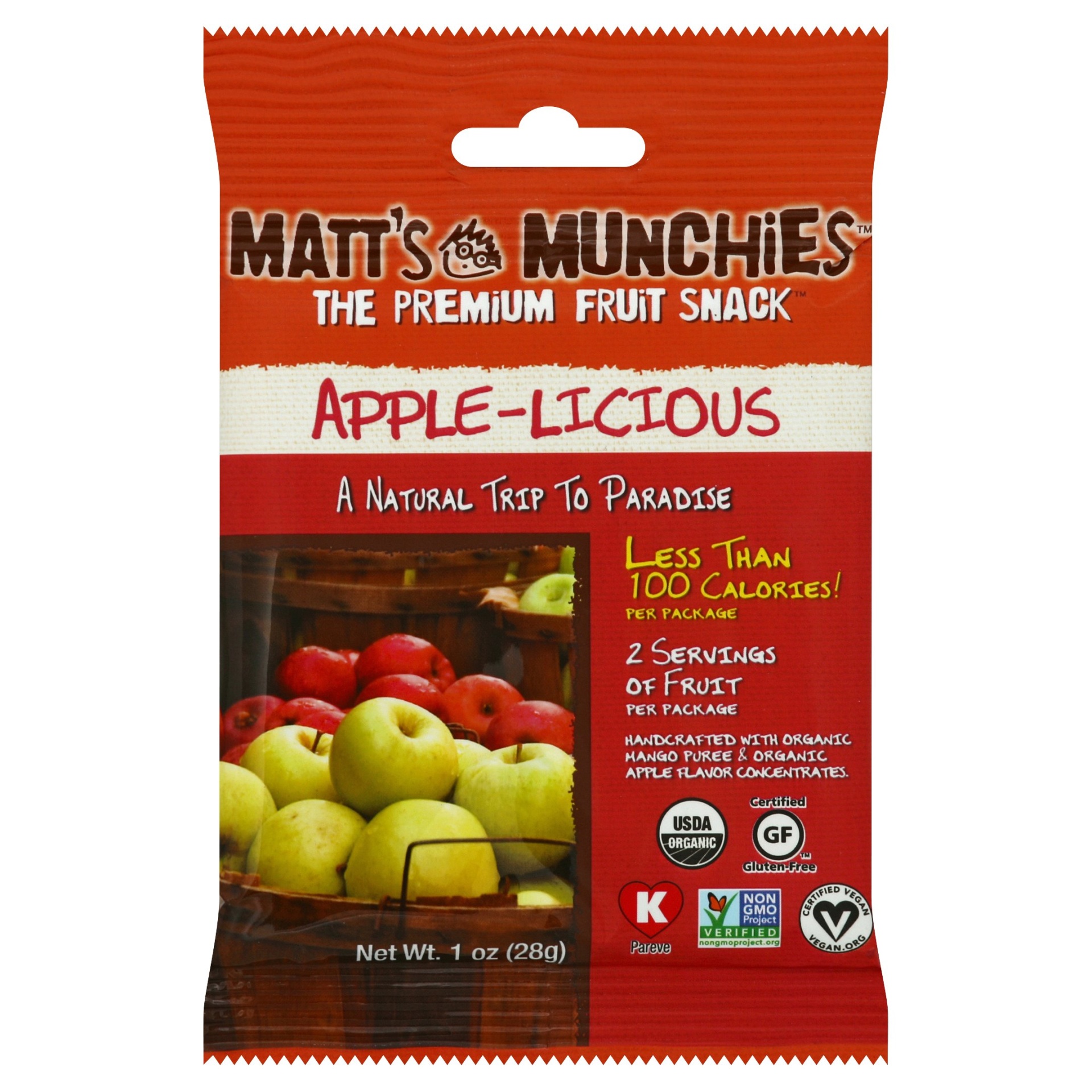 slide 1 of 1, Matt's Munchies Organic Dried Fruit Snack, 1 oz