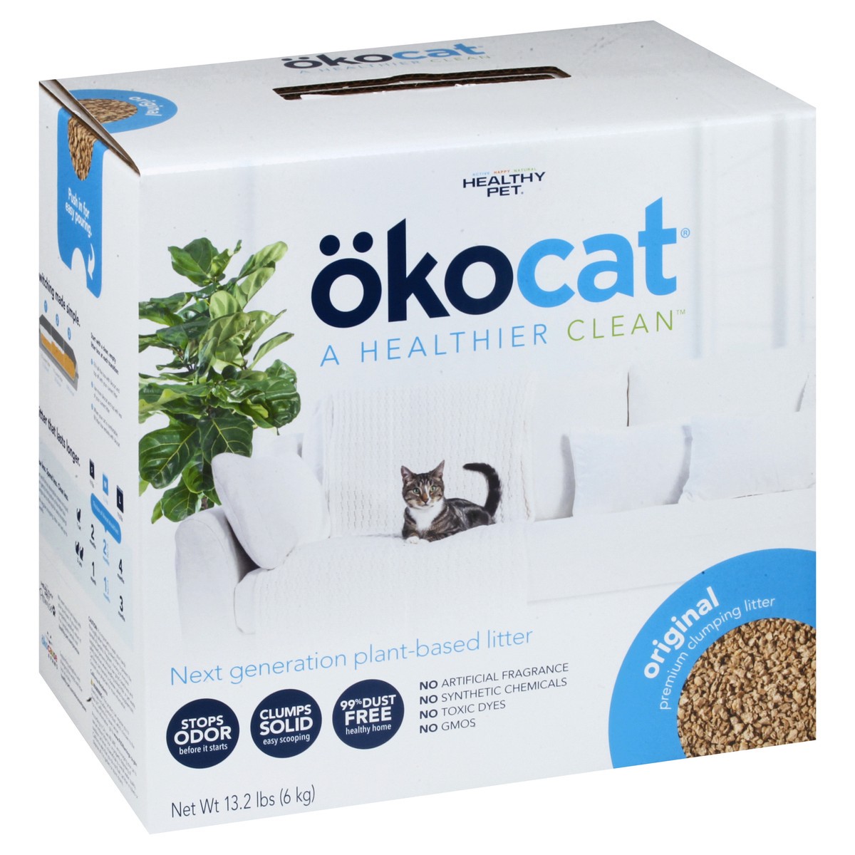 slide 8 of 11, okocat Original Clumping Litter 13.2 lb, 13.20 lb
