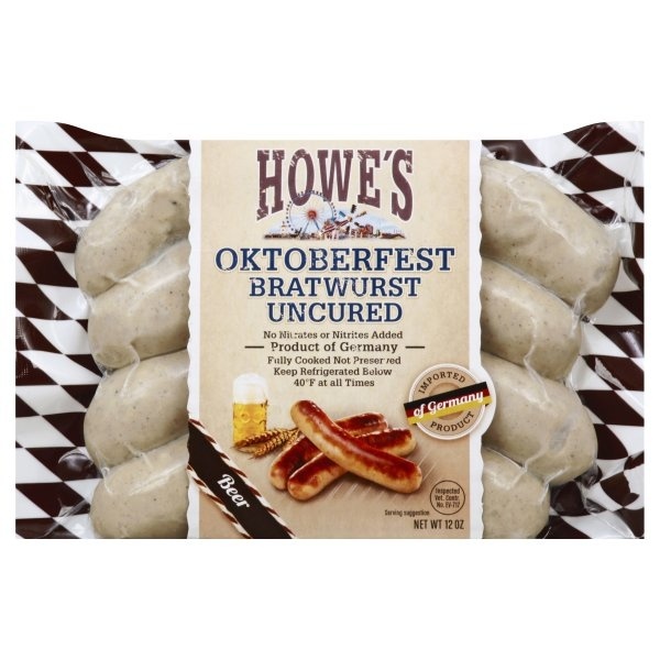 slide 1 of 5, Howes Bratwurst 12 oz, 12 oz