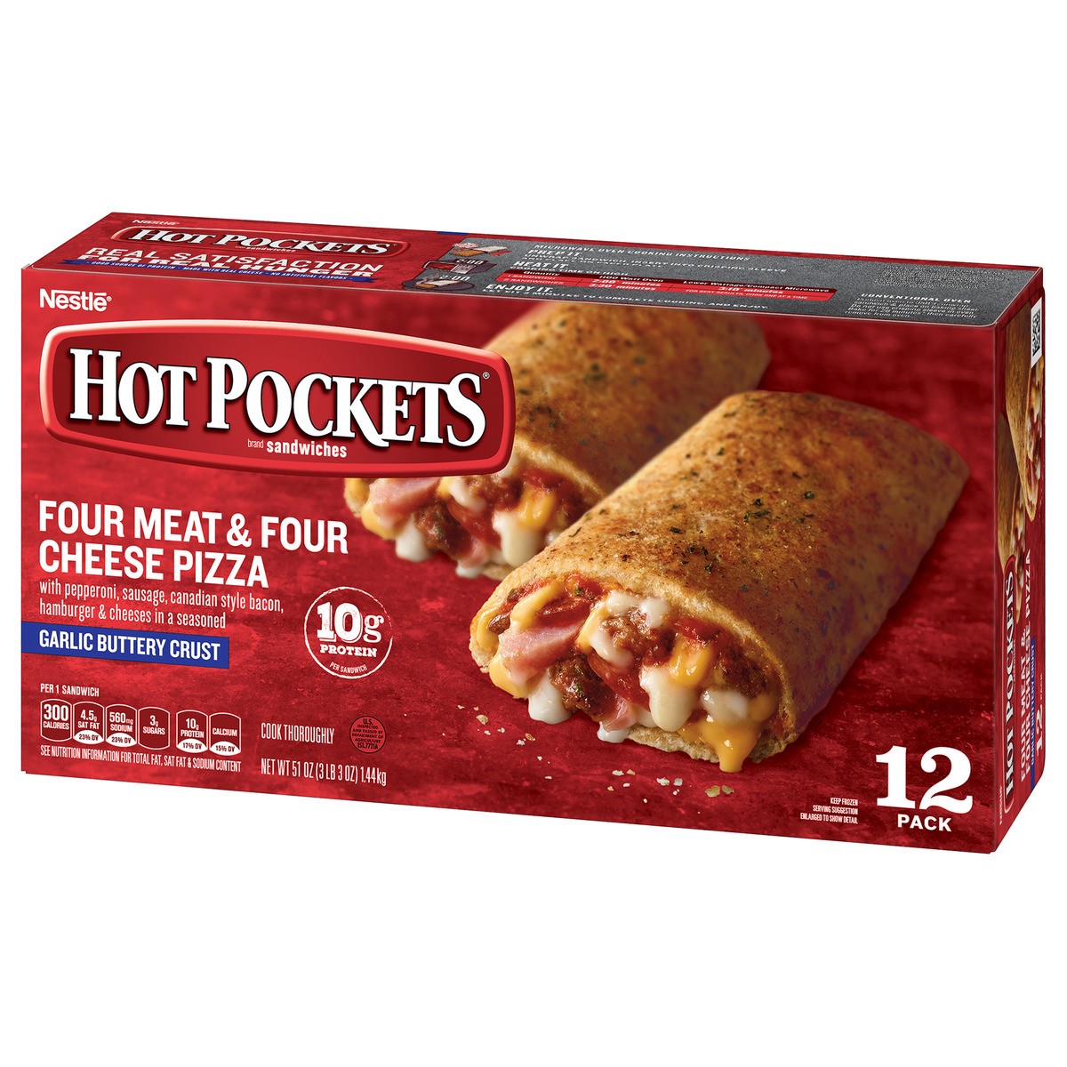 slide 3 of 9, Hot Pockets Frozen Sandwich, 54 oz