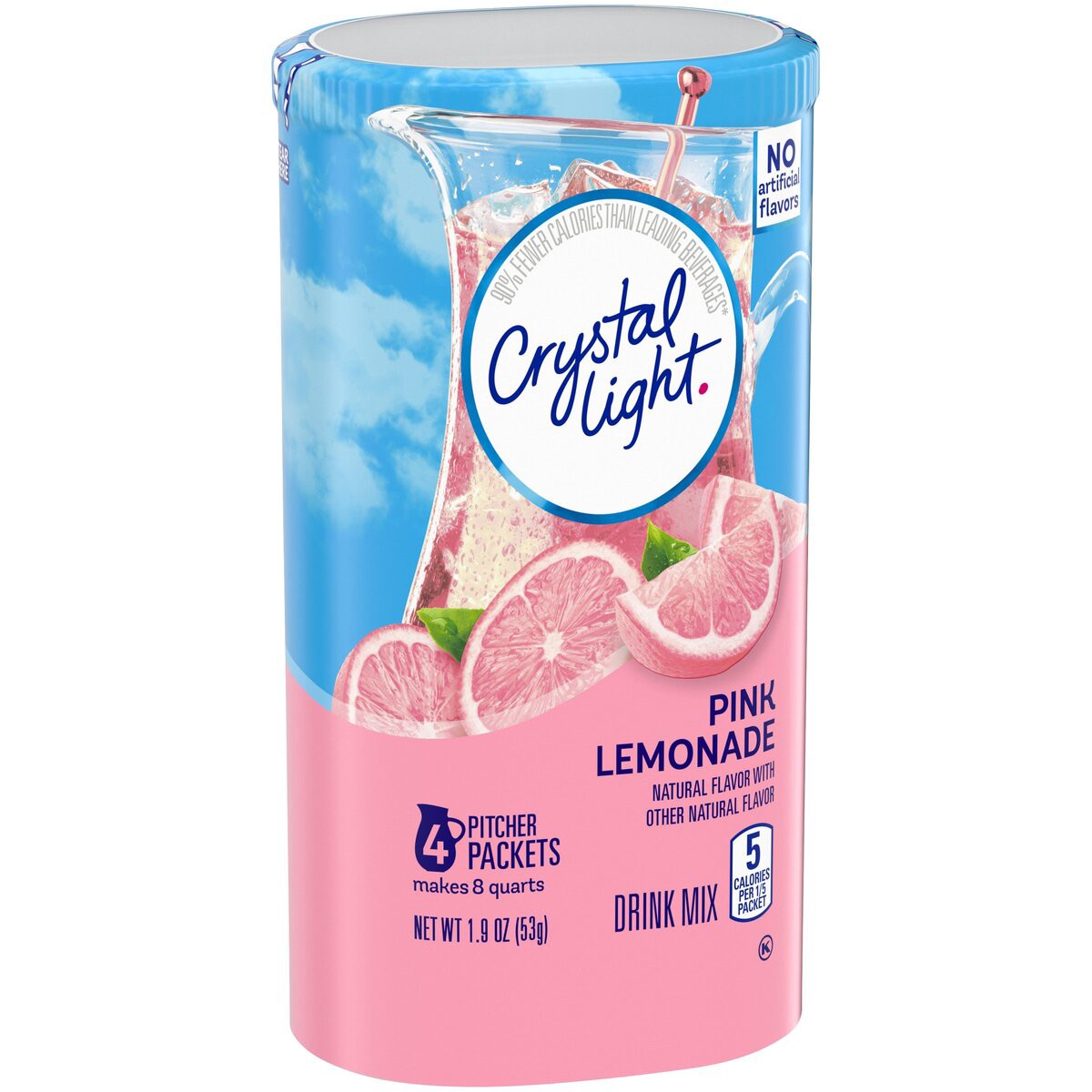 slide 5 of 6, Crystal Light Pink Lemonade Naturally Flavored Powdered Drink Mix, 4 ct Pitcher Packets, 4 ct