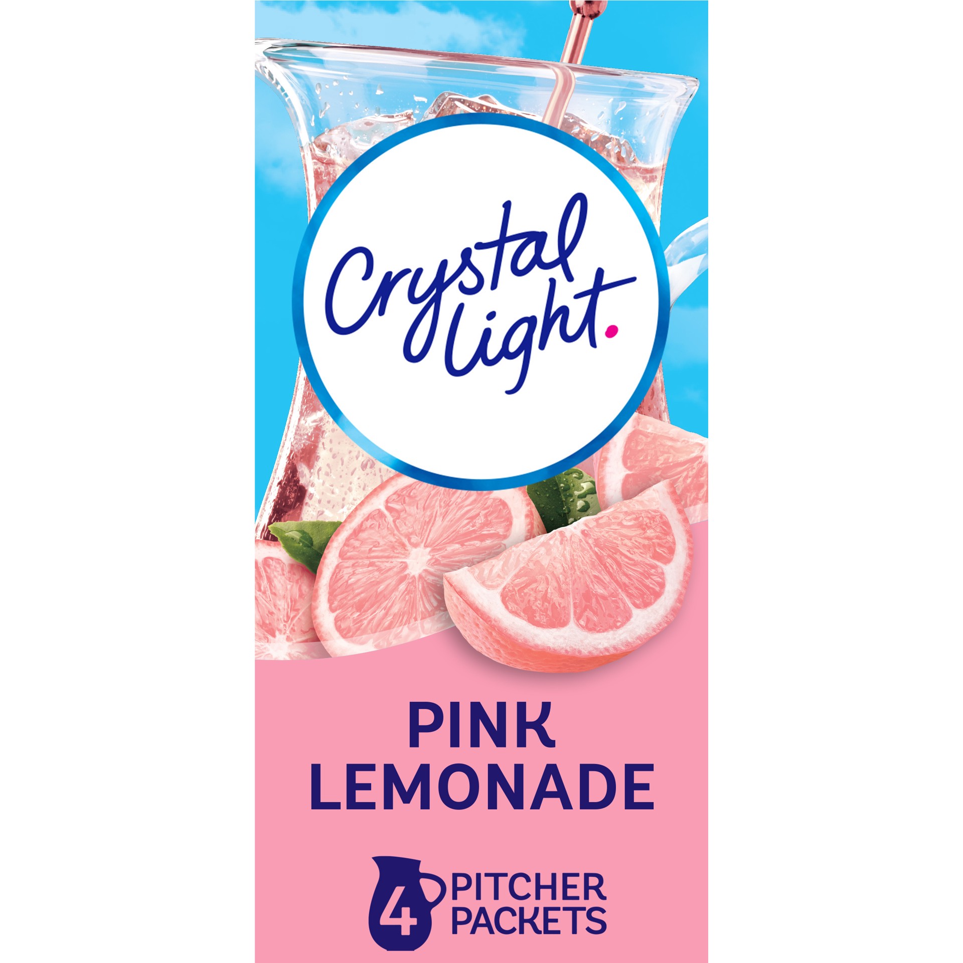 slide 1 of 6, Crystal Light Pink Lemonade Naturally Flavored Powdered Drink Mix, 4 ct Pitcher Packets, 4 ct