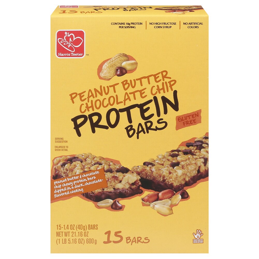 slide 2 of 2, Harris Teeter Peanut Butter Chocolate Chip Protein Bars, 15 ct; 1.4 oz
