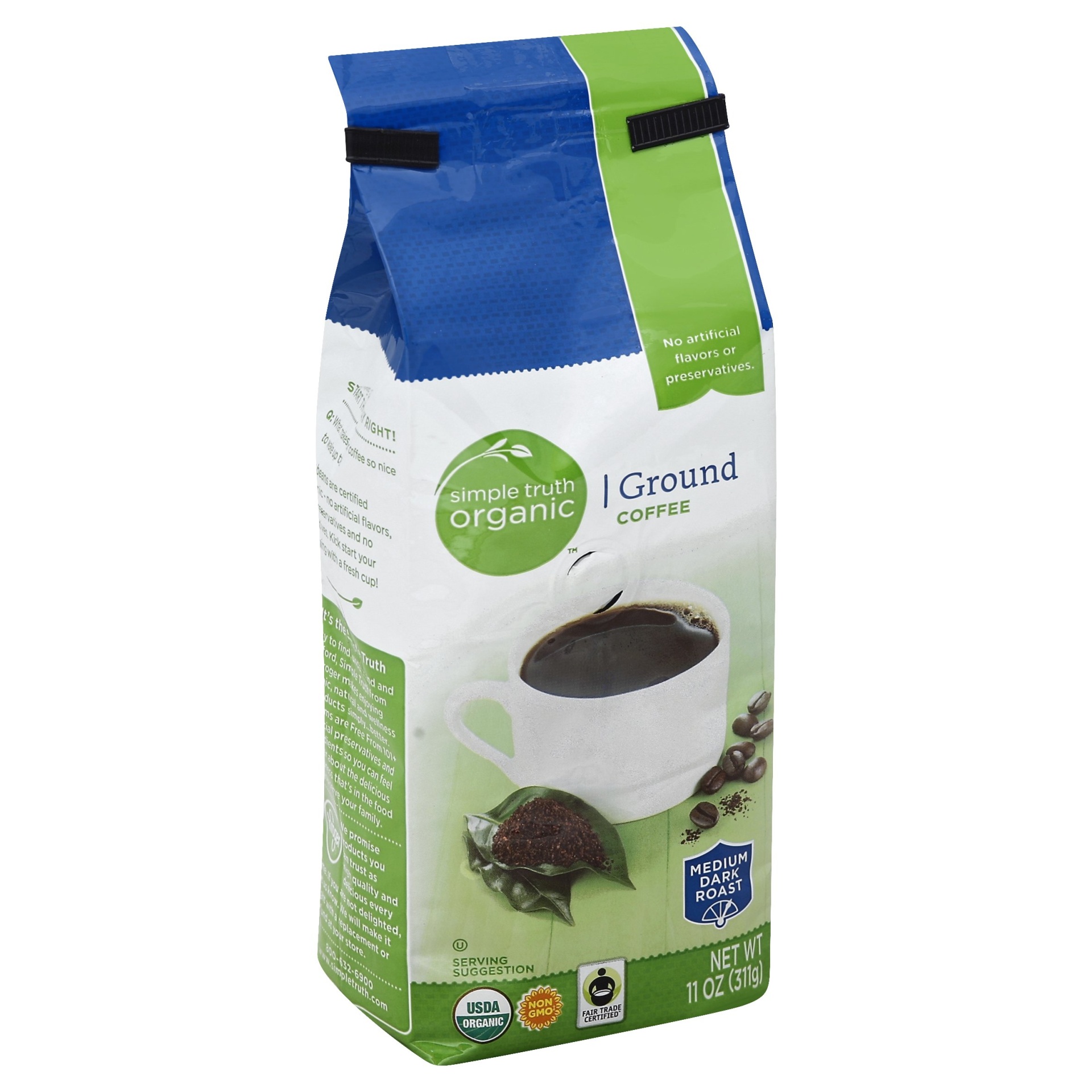 Simple Truth Organic Fair Trade Medium Dark Roast Ground Coffee 11 oz Shipt