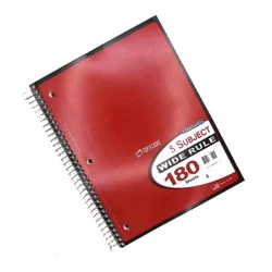 Top Flight 5 Subject Notebook, Wide Rule