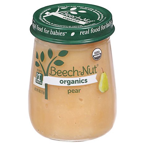 slide 1 of 1, Beech-Nut Beechnut Org Stg 1 Pear Baby Food Jar - 4 OZ, 4 oz