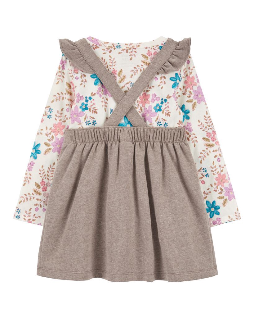 slide 5 of 5, Carter's Toddler 2-Piece Floral Tee & Flutter Dress Set Brown 2T, 1 ct