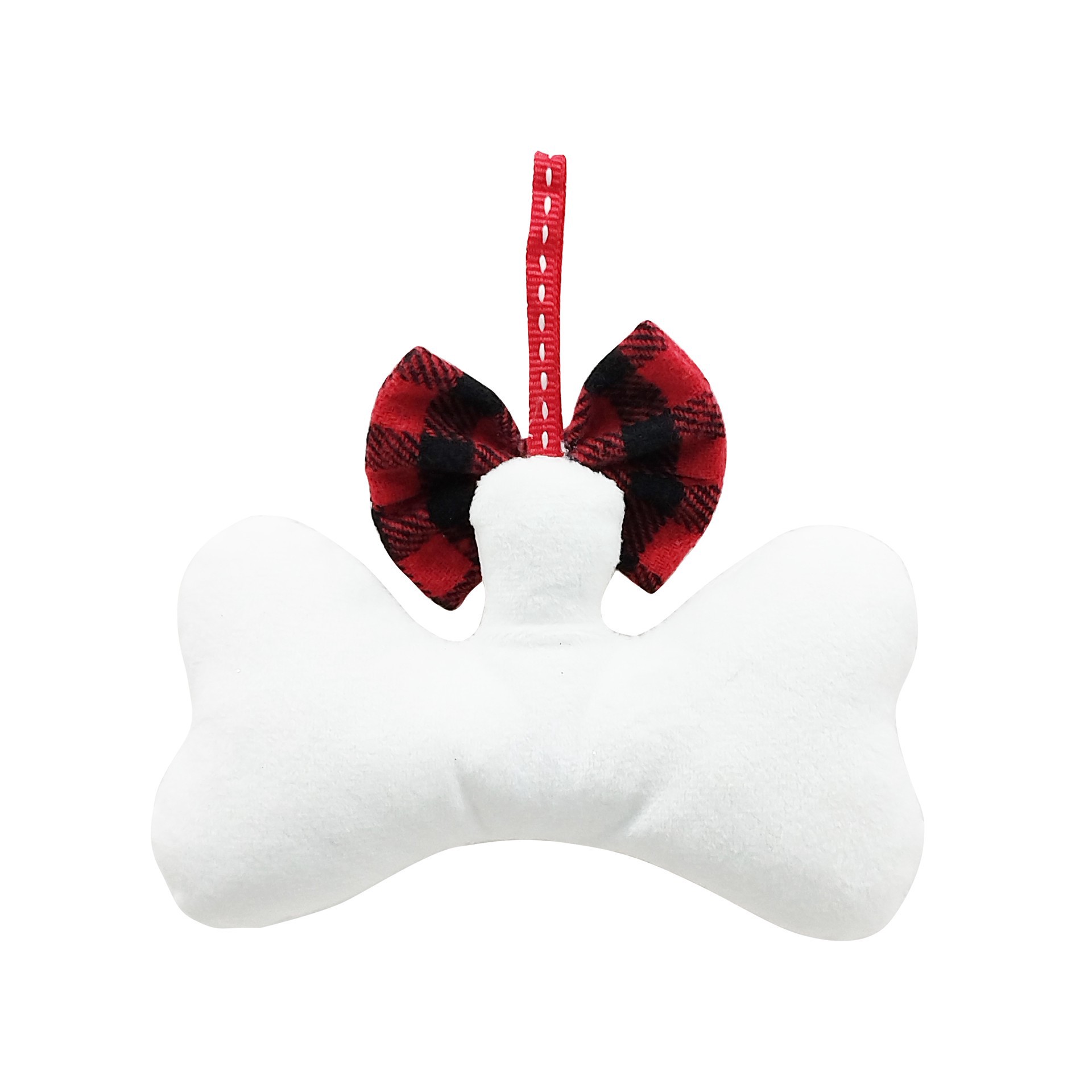 slide 2 of 2, 5.25" Feliz Naughty Dog Bone With Bow Felt Ornament By Ashland, 5.25 in x 1.25 in x 4.25 in