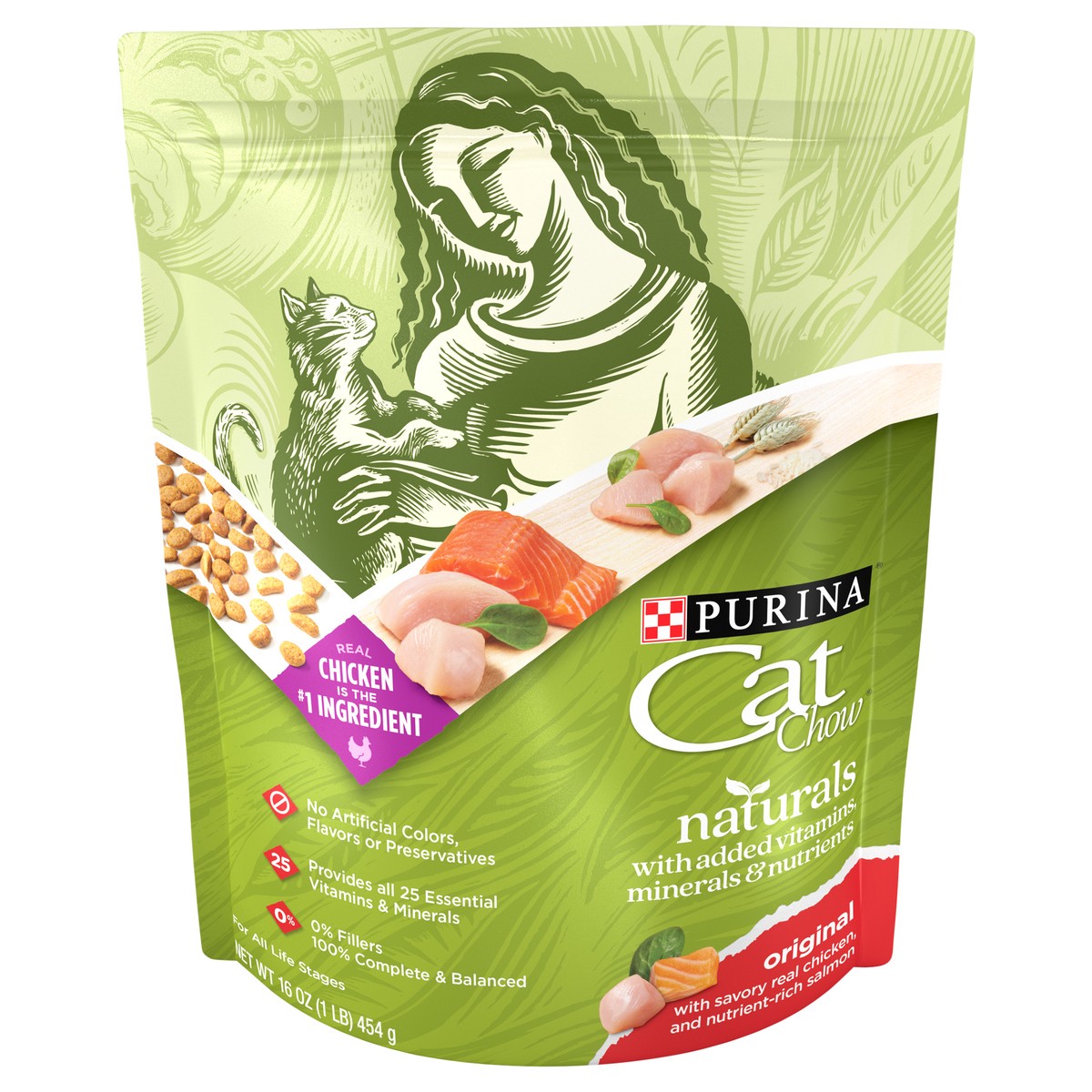 slide 1 of 10, Cat Chow Purina Cat Chow Naturals With Added Vitamins, Minerals and Nutrients Dry Cat Food, Naturals Original, 16 oz