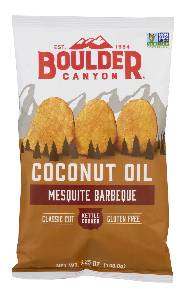 slide 1 of 11, Boulder Canyon Coconut Oil Mesquite Barbecue Kettle Chips, 5.25 oz