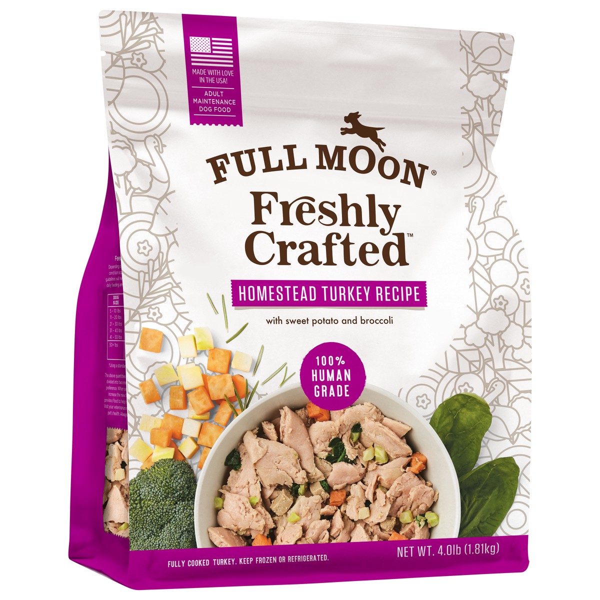 slide 2 of 5, FULL MOON Freshly Crafted Homestead Turkey Recipe Dog Food, 64 oz., 4 lb