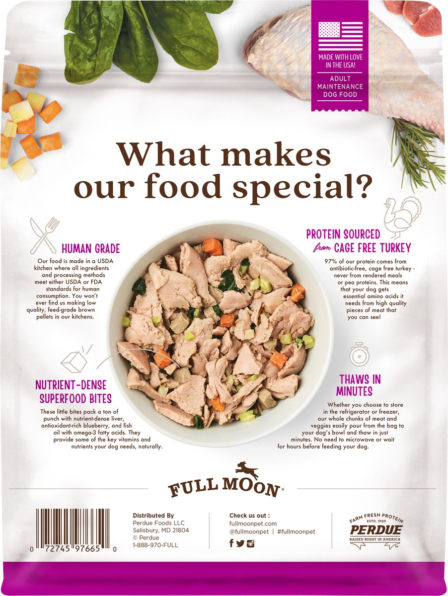 slide 5 of 5, FULL MOON Freshly Crafted Homestead Turkey Recipe Dog Food, 64 oz., 4 lb