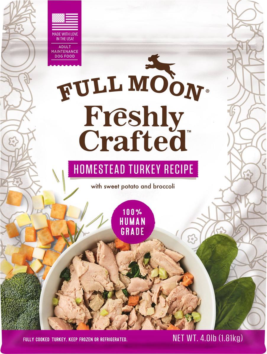 slide 4 of 5, FULL MOON Freshly Crafted Homestead Turkey Recipe Dog Food, 64 oz., 4 lb