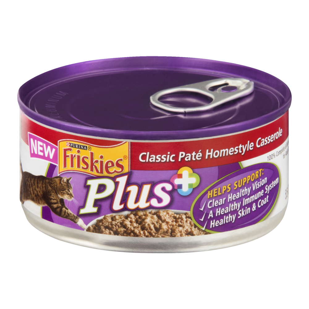 slide 1 of 1, Purina Friskies Plus Classic Pate Homestyle Casserole Dinner Cat Food, 5.5 oz