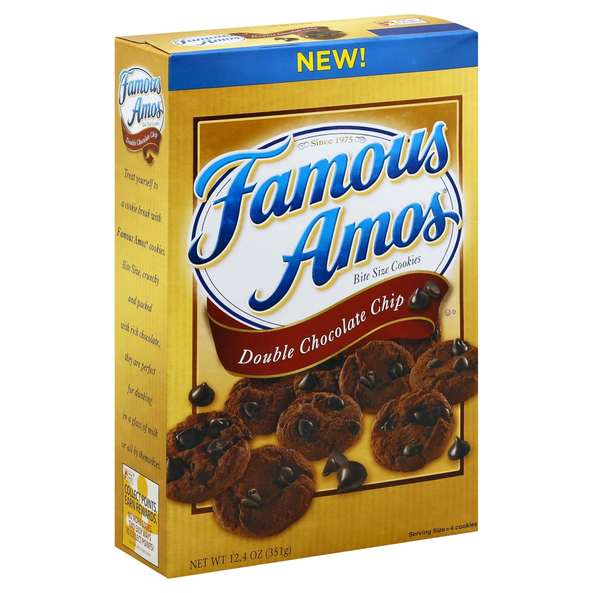 slide 1 of 7, Famous Amos Double Chocolate Chip Bite Size Cookies, 12.4 oz