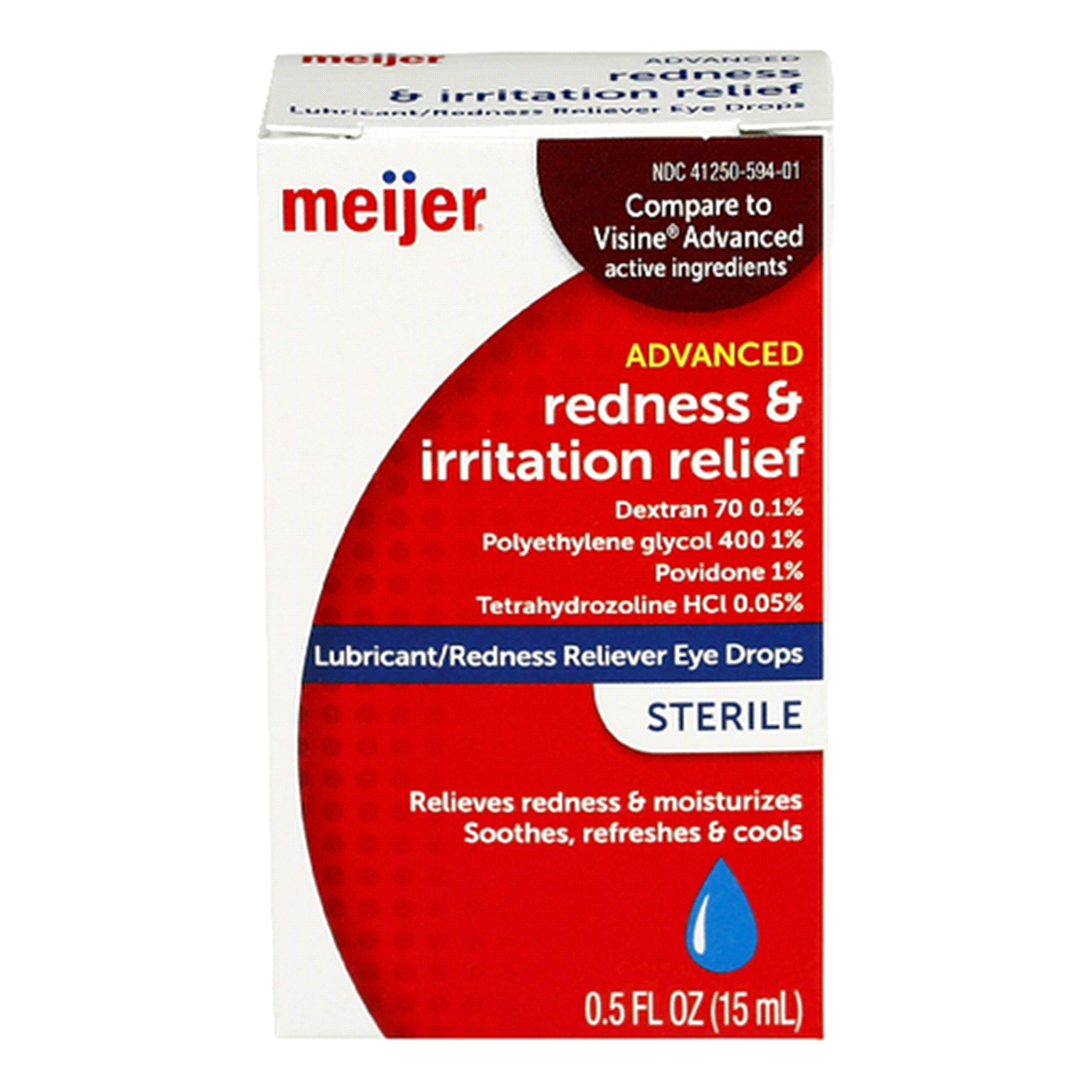 slide 1 of 1, Meijer Sterile Eye Drops Advanced Relief, 0.5 fl oz