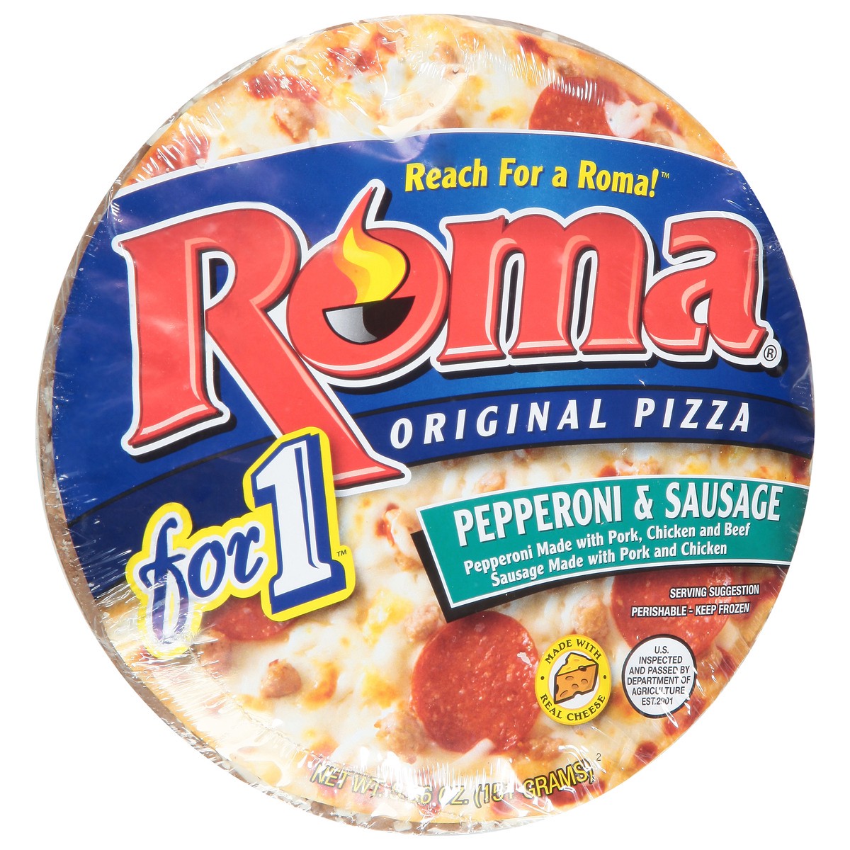 slide 9 of 13, Roma Original Pepperoni & Sausage Pizza 5.36 oz, 5.36 oz
