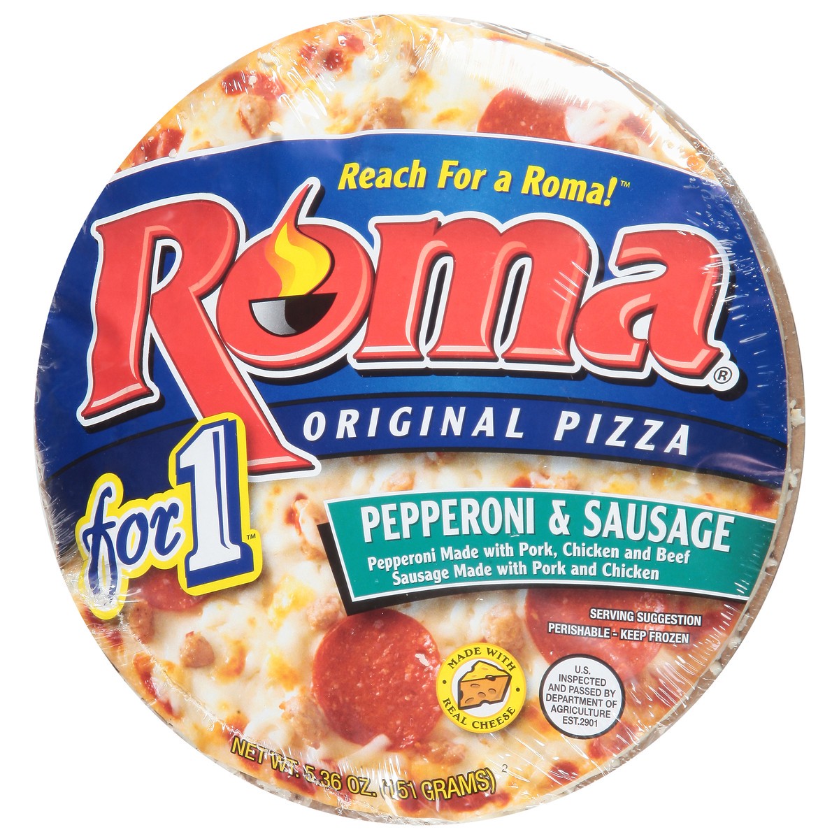 slide 13 of 13, Roma Original Pepperoni & Sausage Pizza 5.36 oz, 5.36 oz