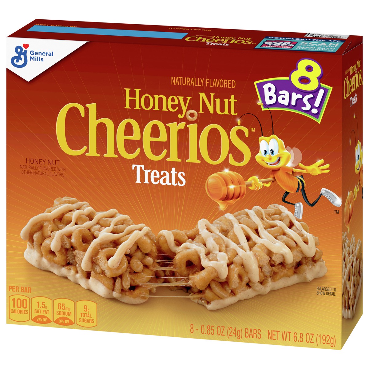 slide 7 of 13, Cheerios Honey Nut Cheerios Breakfast Cereal Treat Bars, Snack Bars, 8 ct, 8 ct