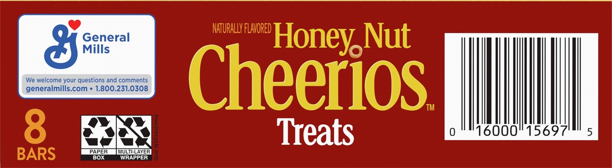 slide 3 of 13, Cheerios Honey Nut Cheerios Breakfast Cereal Treat Bars, Snack Bars, 8 ct, 8 ct