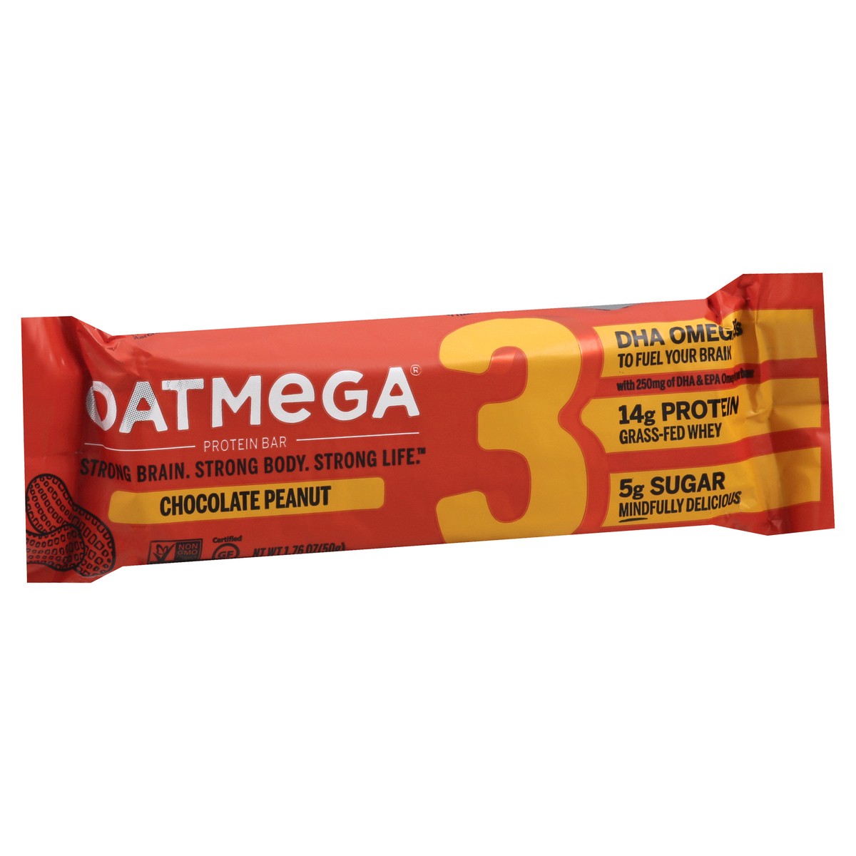 slide 2 of 9, Oatmega Dark Chocolate Oatmega Peanut Bar, 50 gram