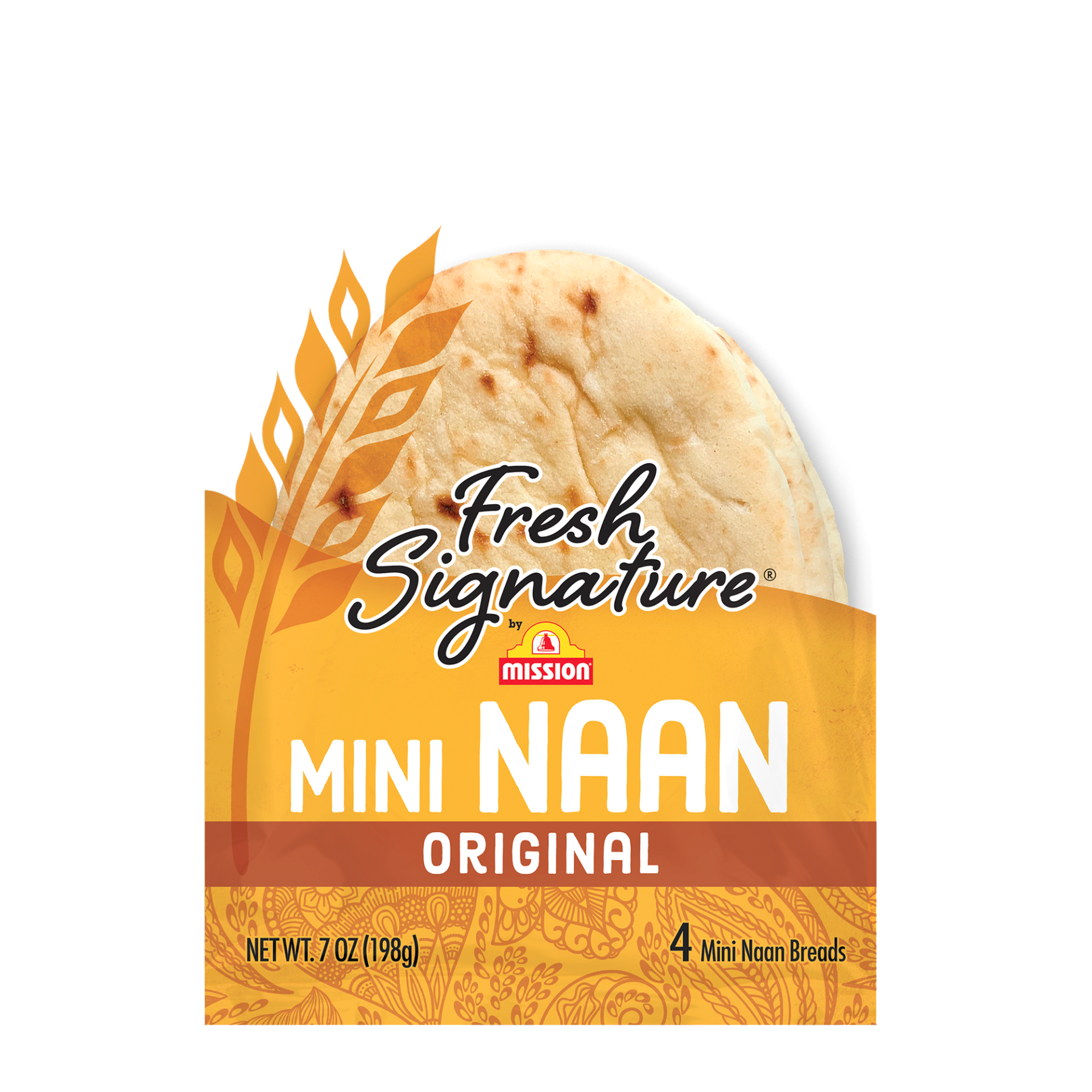 slide 1 of 1, Mission Fresh Signature Mini Original Naan Breads 4 ea Bag, 7 oz