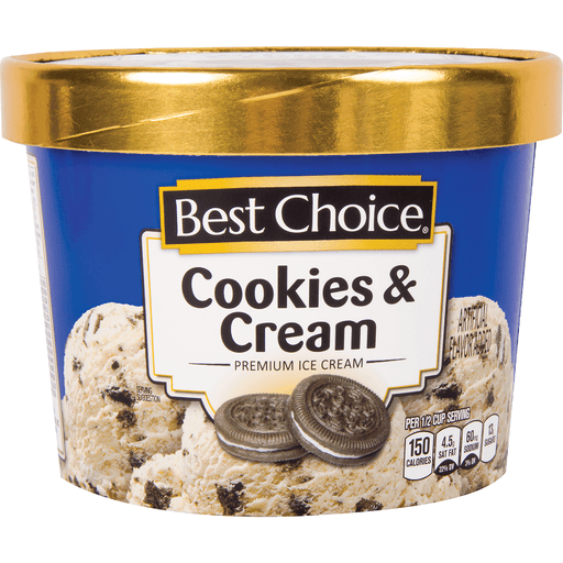 slide 1 of 1, Best Choice Cookies & Cream Ice Cream, 64 oz