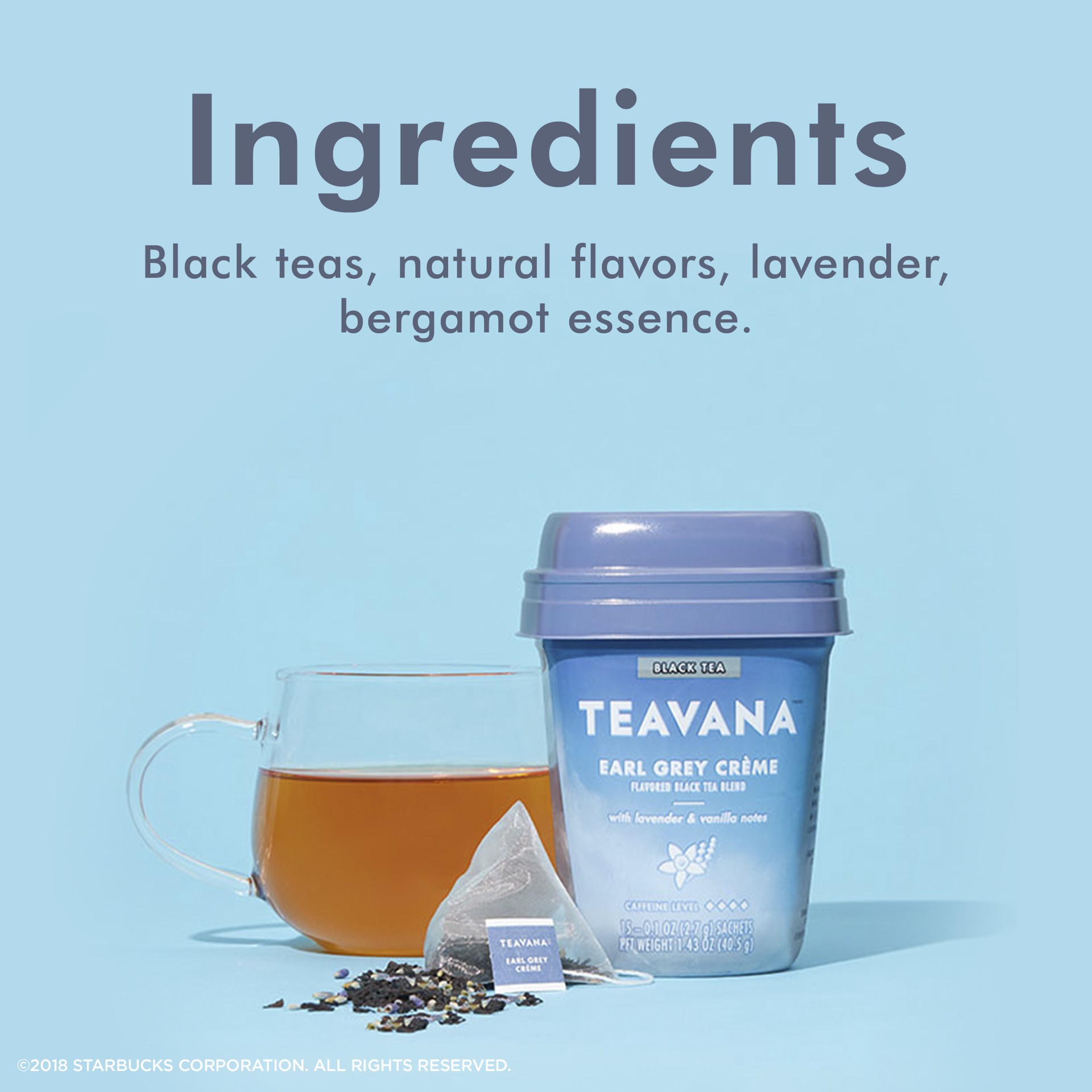 slide 2 of 3, Teavana Earl Grey Crème, Black Tea With Lavender and Vanilla Notes, 15 Sachets, 1.43 oz