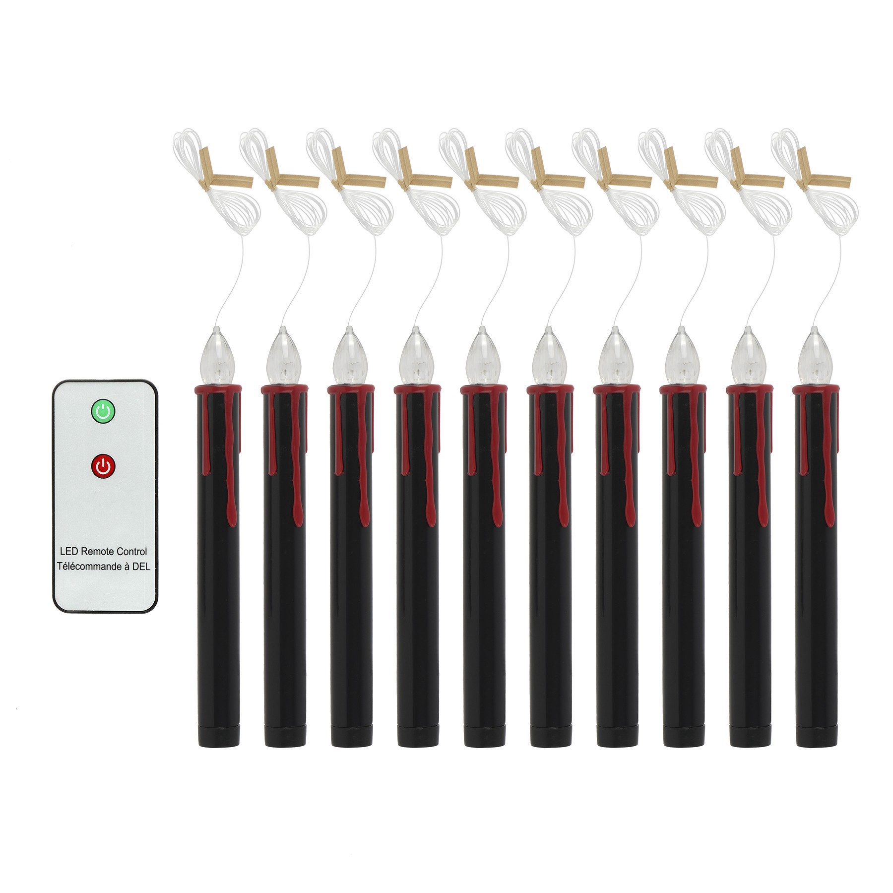 slide 2 of 2, 10ct. Warm White Hanging Bleeding Candles With Remote By Ashland, 10 ct