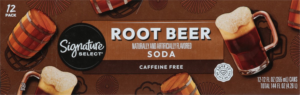 slide 9 of 14, Signature Select Caffeine Free Root Beer Soda 12 Pack 12 - 12 fl oz Cans, 12 ct; 12 fl oz