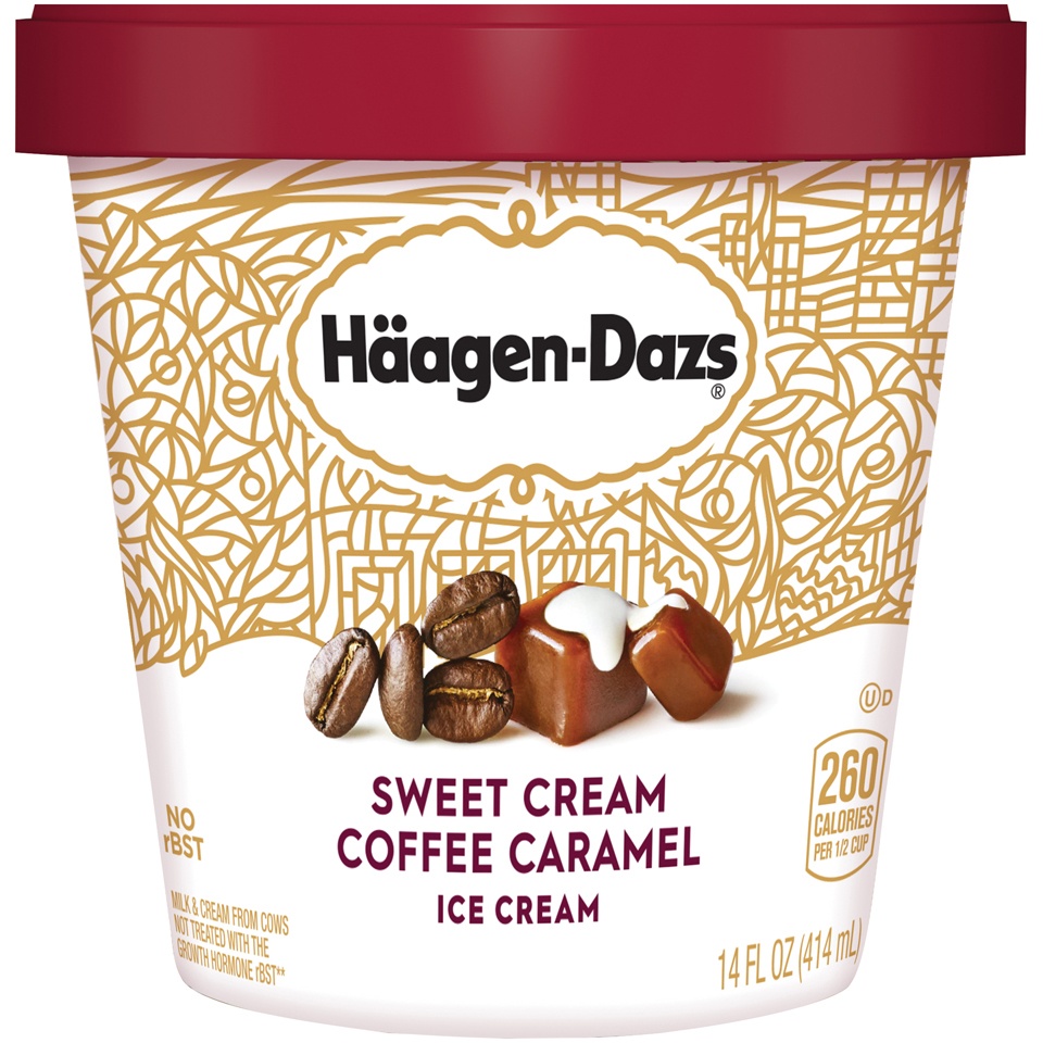 slide 1 of 6, Häagen-Dazs Destination Series Sweet Cream Coffee Caramel Ice Cream, 14 oz