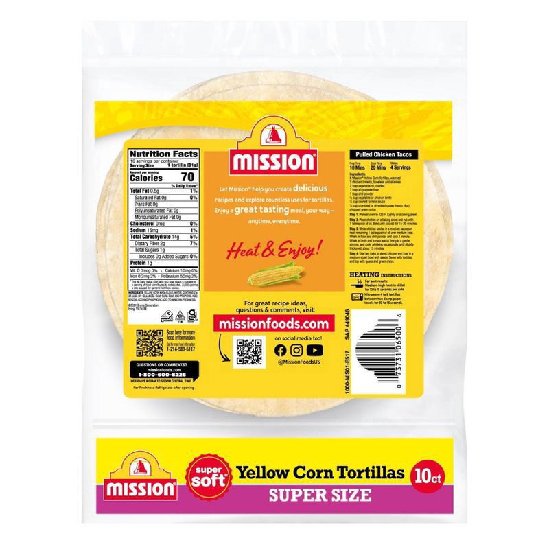 slide 2 of 3, Mission Super Soft Tortillas 10 ea, 10 ct
