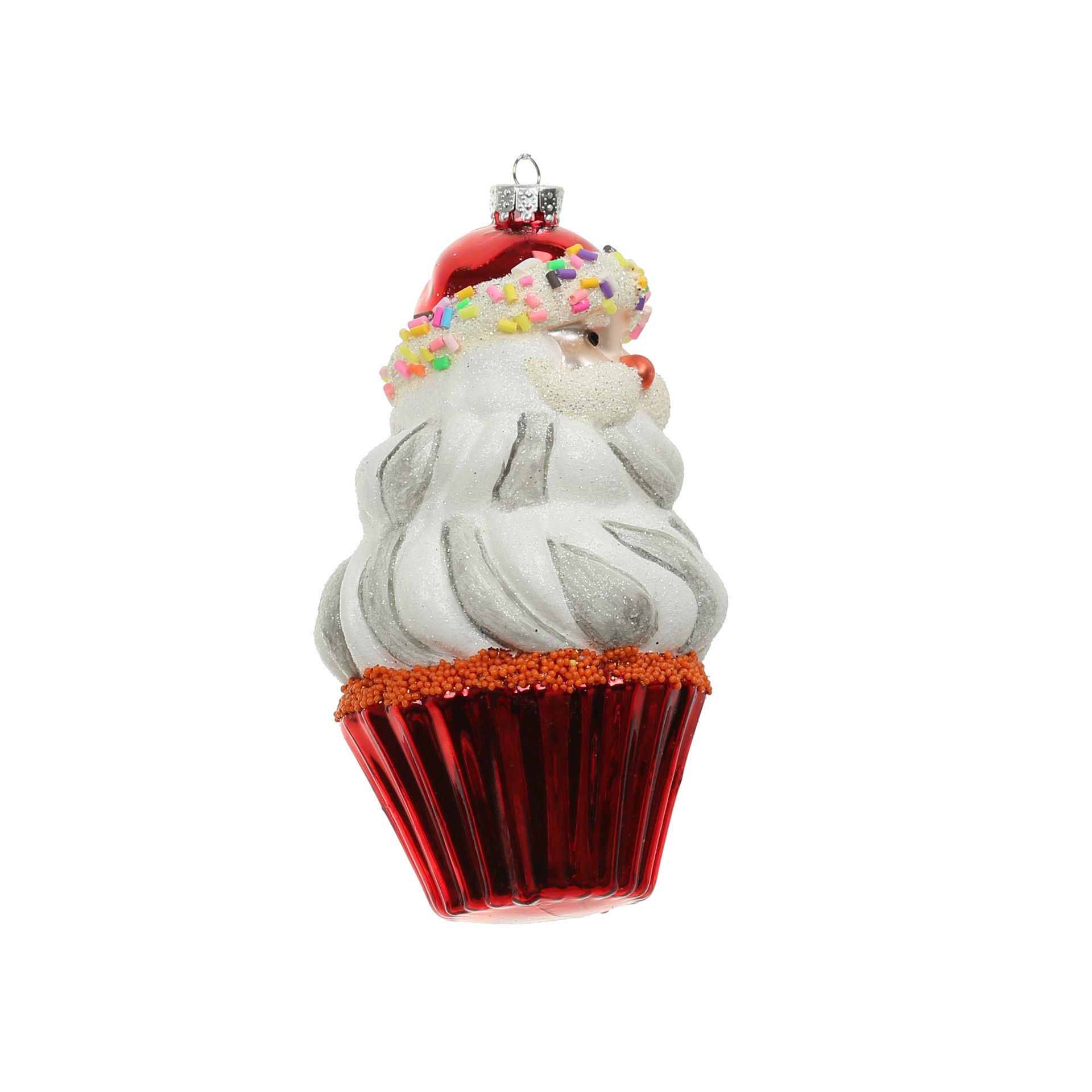 slide 2 of 3, 4.75" Santa Cupcake Glass Ornament By Ashland, 4.75 in