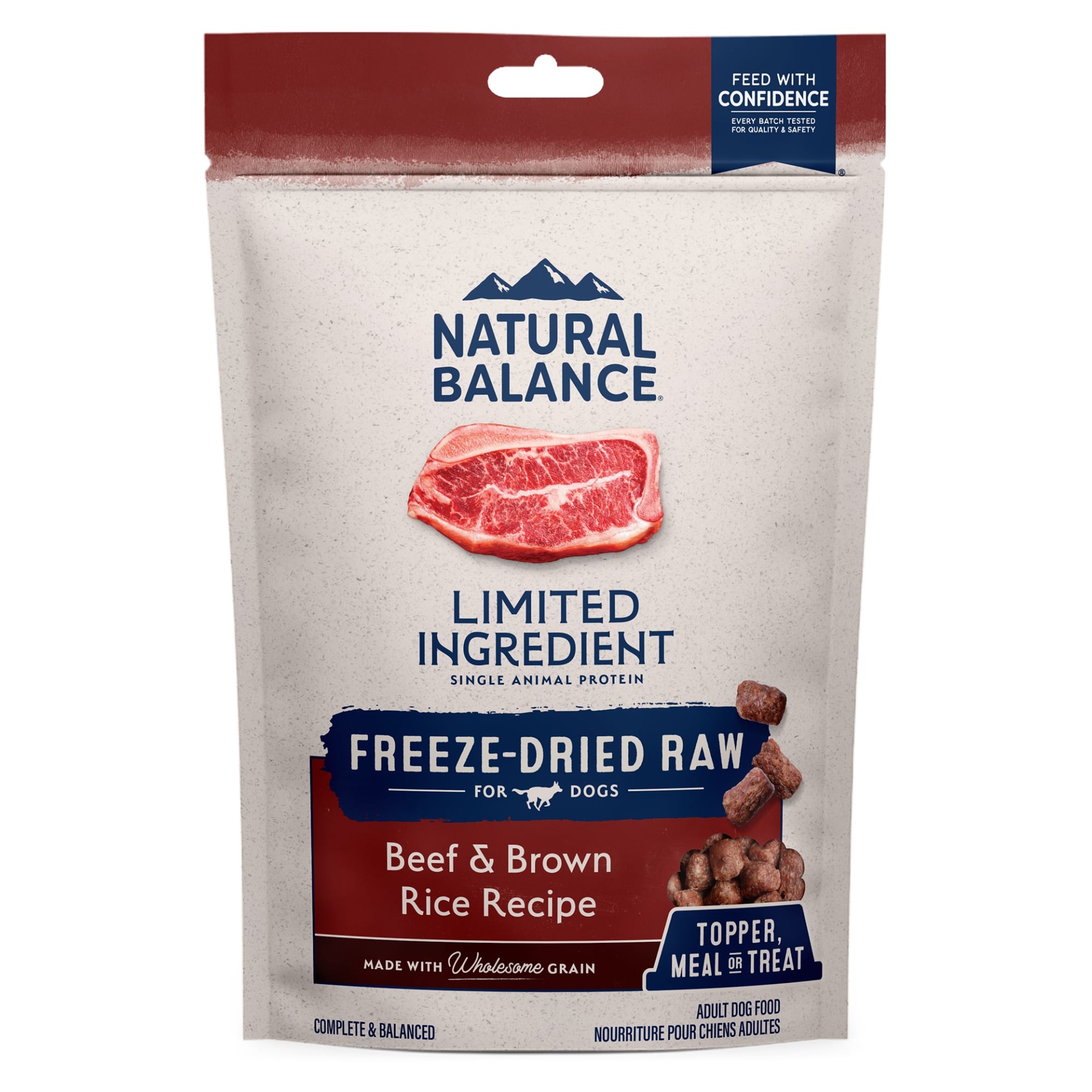 slide 1 of 1, Natural Balance Limited Ingredient Freeze Dried Beef & Brown Rice Recipe Dry Dog Food, 13 oz